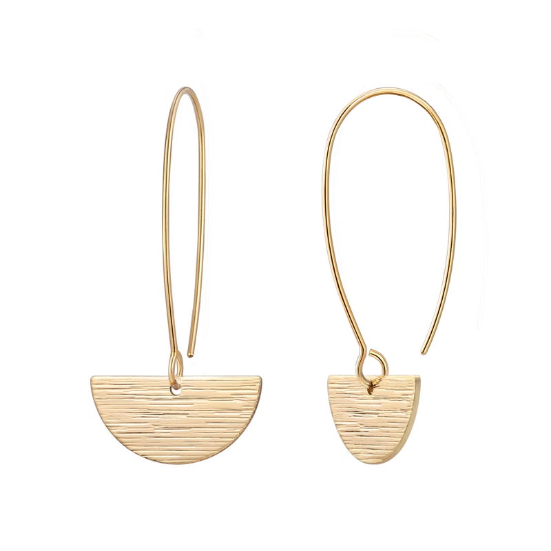 SOFYBJA Geometric Semicircle Dangle Drop Hanging Earrings for Women 18k Gold Plated Light Weight Minimalist Statement Thin Hoop Earrings Jewelry - Image 1